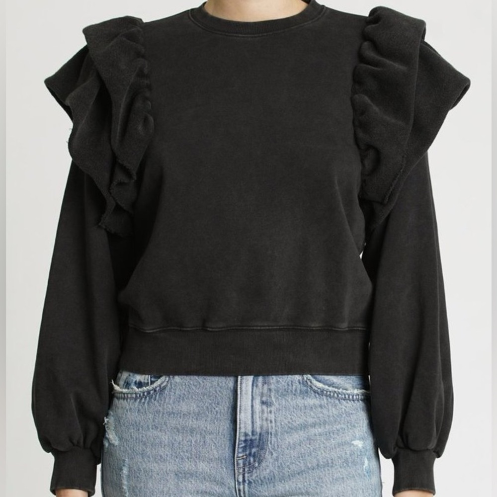 Pistola Black Ruffle Sweatshirt